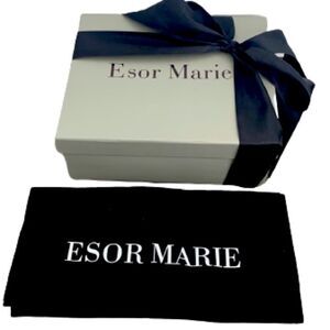 Esor Marie Authentic Shoe Box with Dust Bags, Ribbon & Tissue – 9.5” x 8” x 4”